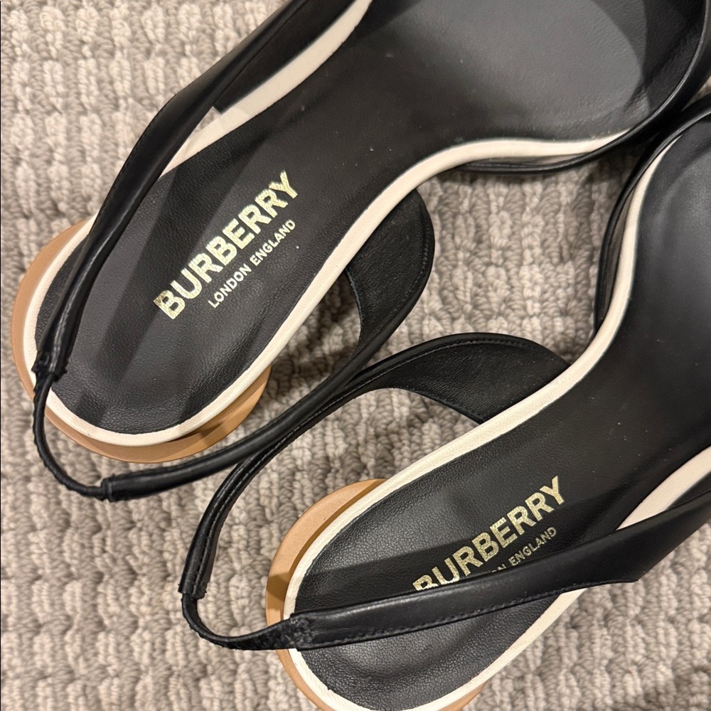 Burberry Black Slingback Heels - Picture 2 of 7